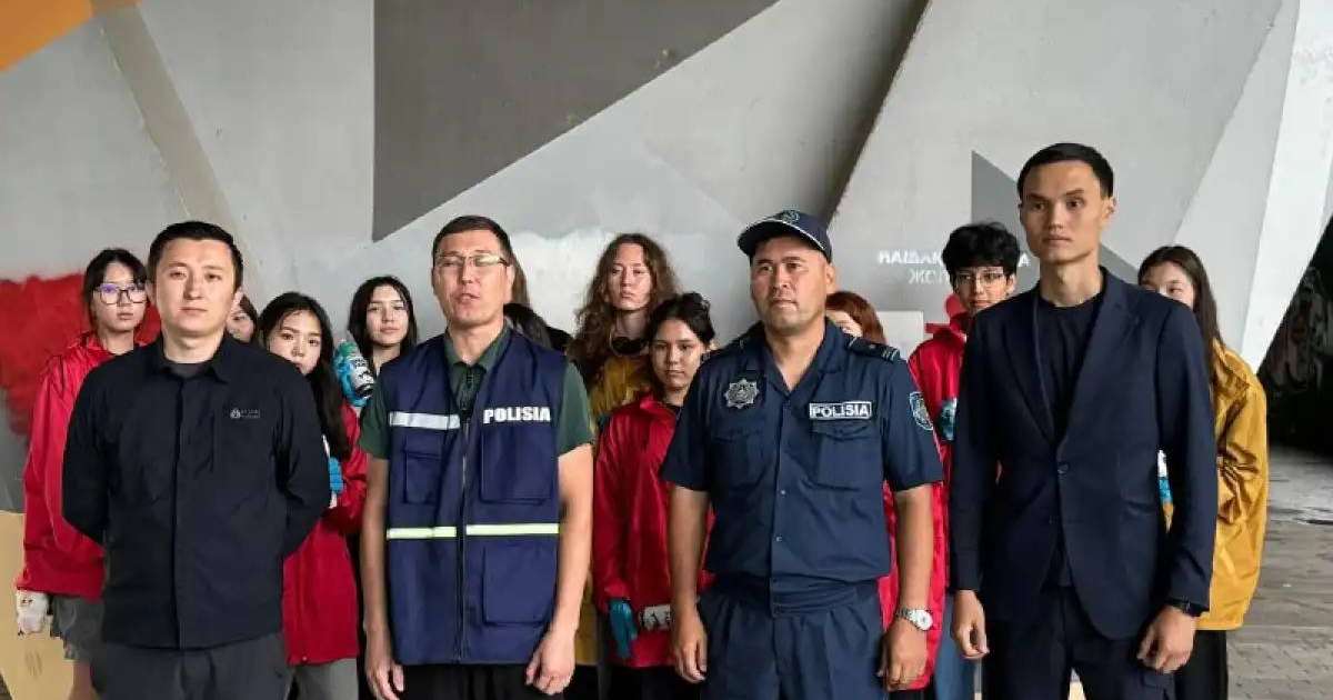 «Астана – есірткісіз қала»: елордалық еріктілер есірткі граффити суреттерін бояды