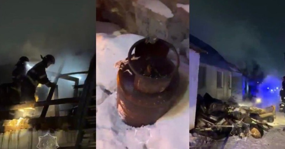 Елордада өртенген жеке тұрғын үйден газ баллондары дер кезінде шығарылды