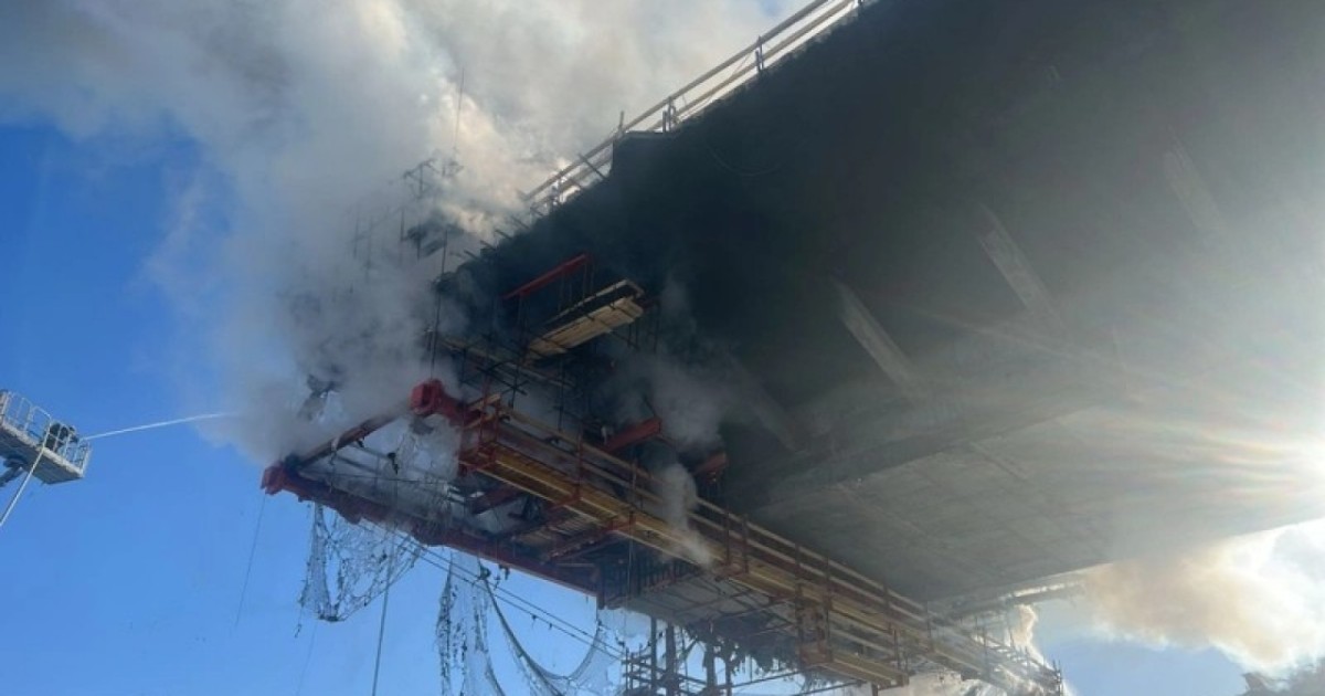 Павлодарда салынып жатқан жаңа көпірде өрт шықты