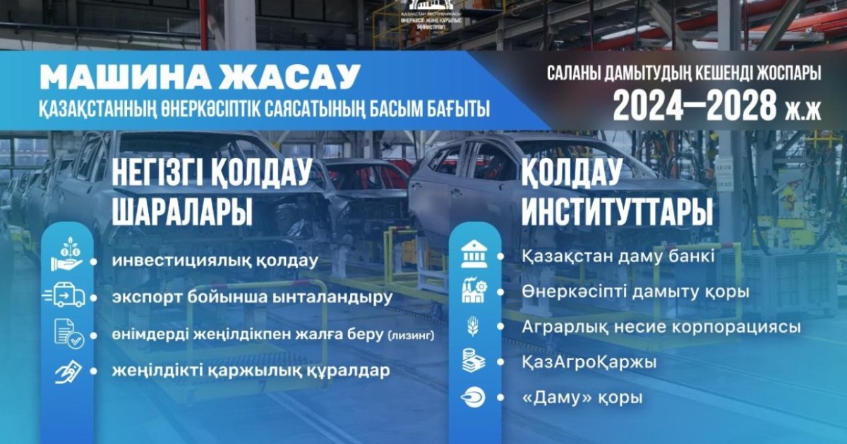Елімізде машина жасау саласын мемлекеттік тұрғыда қолдау күшейтіліп жатыр