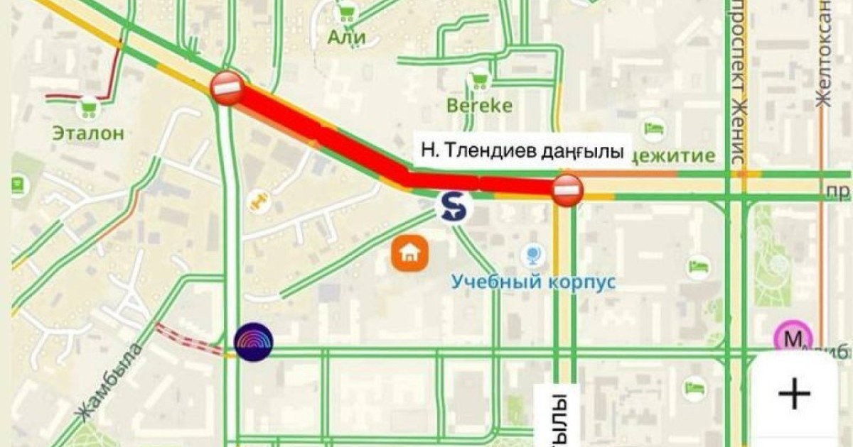 Астанада Н.Тілендиев даңғылының бір бөлігінде көлік қозғалысы ішінара жабылады