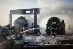 Жезқазғанда мұнай базасында өрт шығып, 4 адам ауруханаға түсті