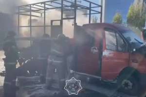 Астанада жүк көлігі жанып кетті (ВИДЕО)