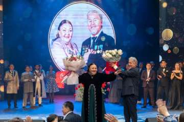 Бикен Римова атындағы драма театрында сахна өнеріндегі жұлдызды жұптың шығармашылық кеші өтті