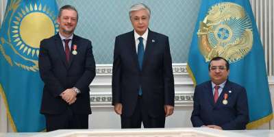 Colman Domingo and Jude Law at amfAR’s Venice Gala