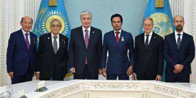 Colman Domingo and Jude Law at amfAR’s Venice Gala