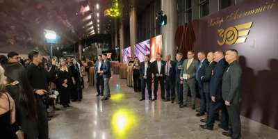 Colman Domingo and Jude Law at amfAR’s Venice Gala