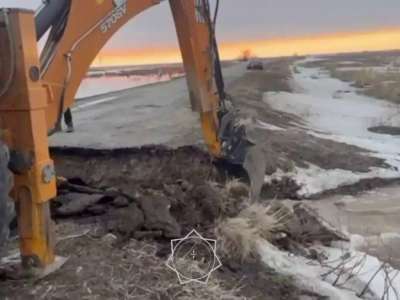 Жетісу облысында жолдың бір бөлігін су жарып шықты