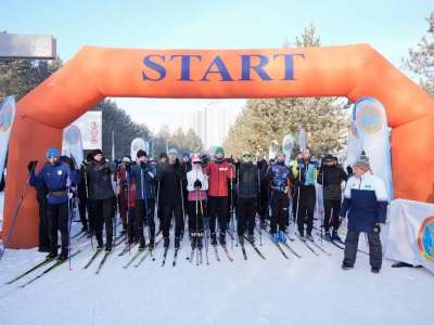 Астанада бұқаралық шаңғы тебу шарасына 200-ге жуық адам қатысты