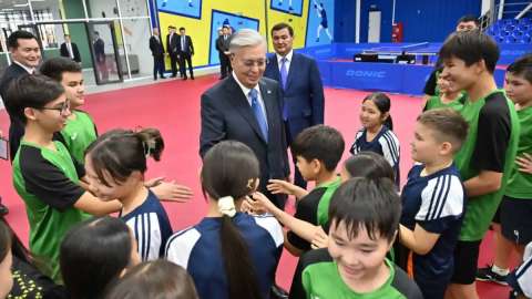 Қасым-Жомарт Тоқаев Үстел теннисі орталығына барды